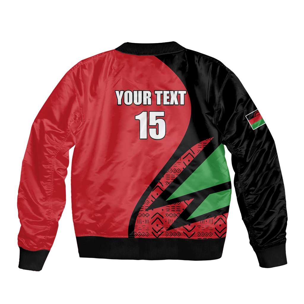 Custom Malawi Cricket Sleeve Zip Bomber Jacket Go Champions - Wonder Print Shop