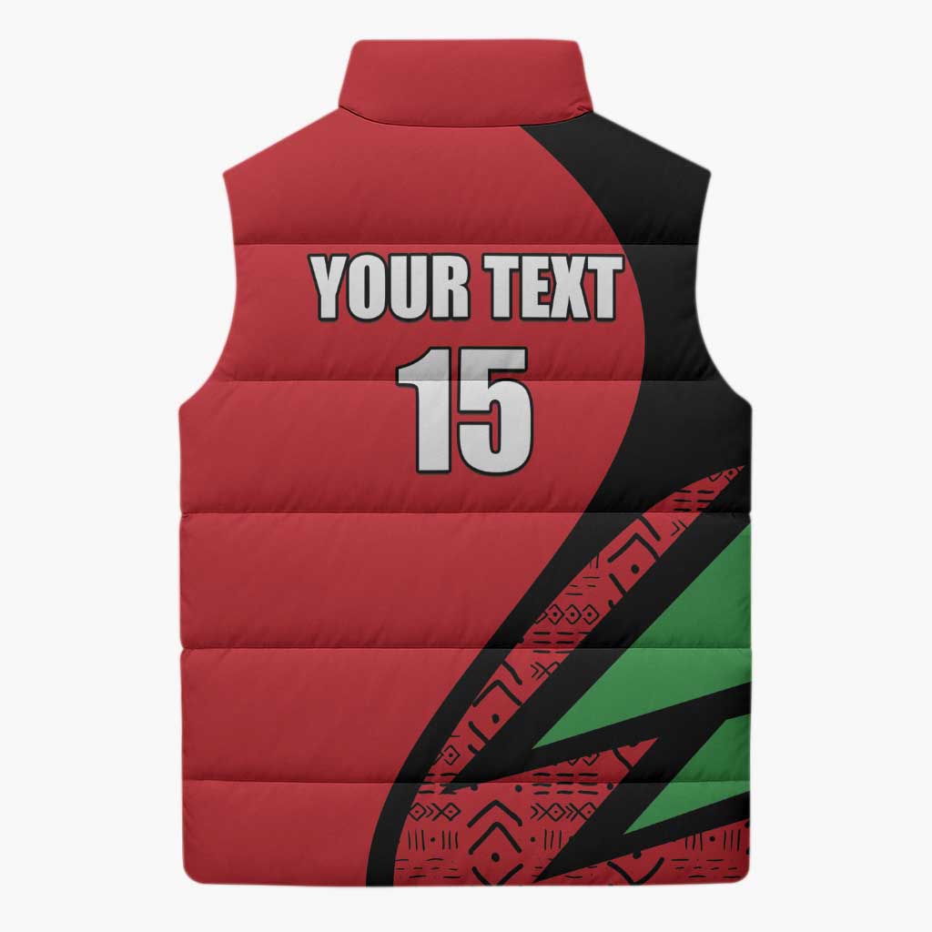 Custom Malawi Cricket Sleeveless Puffer Jacket Go Champions - Wonder Print Shop