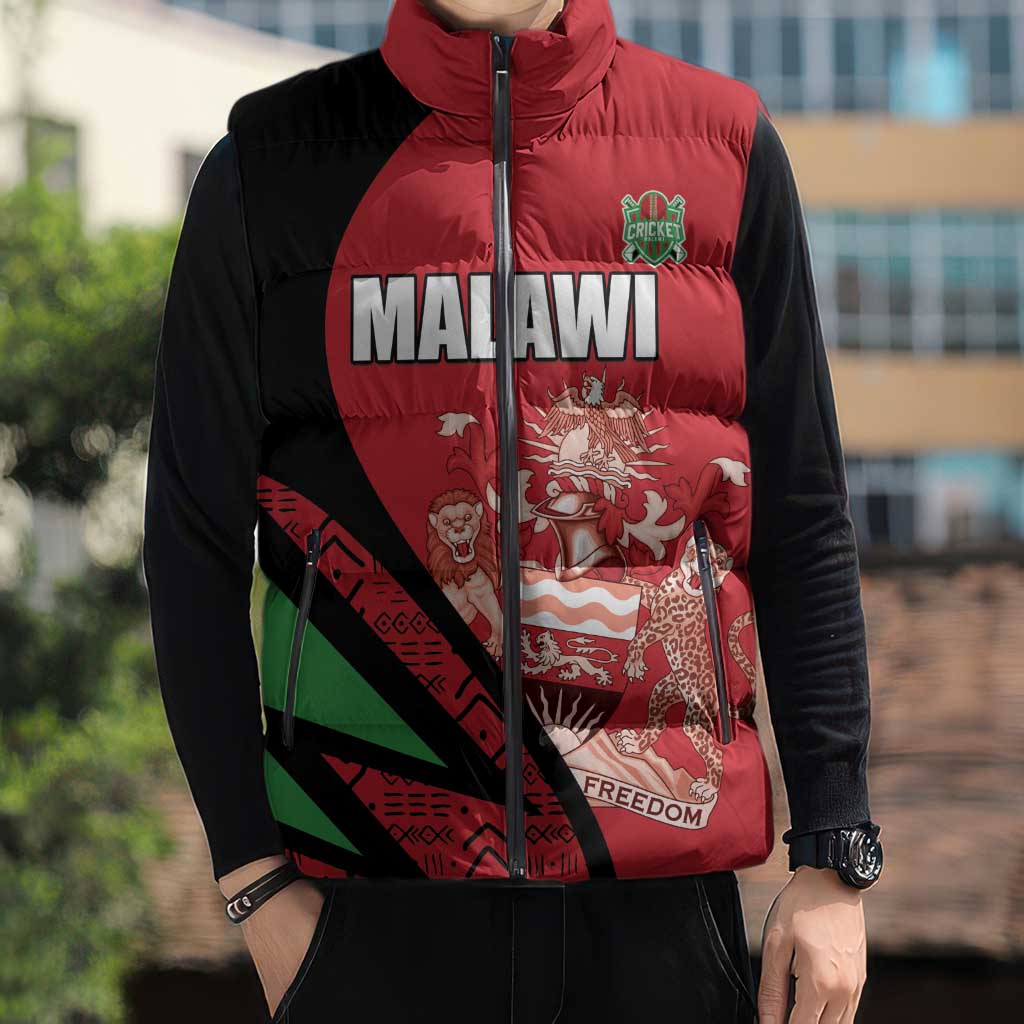 Custom Malawi Cricket Sleeveless Puffer Jacket Go Champions - Wonder Print Shop