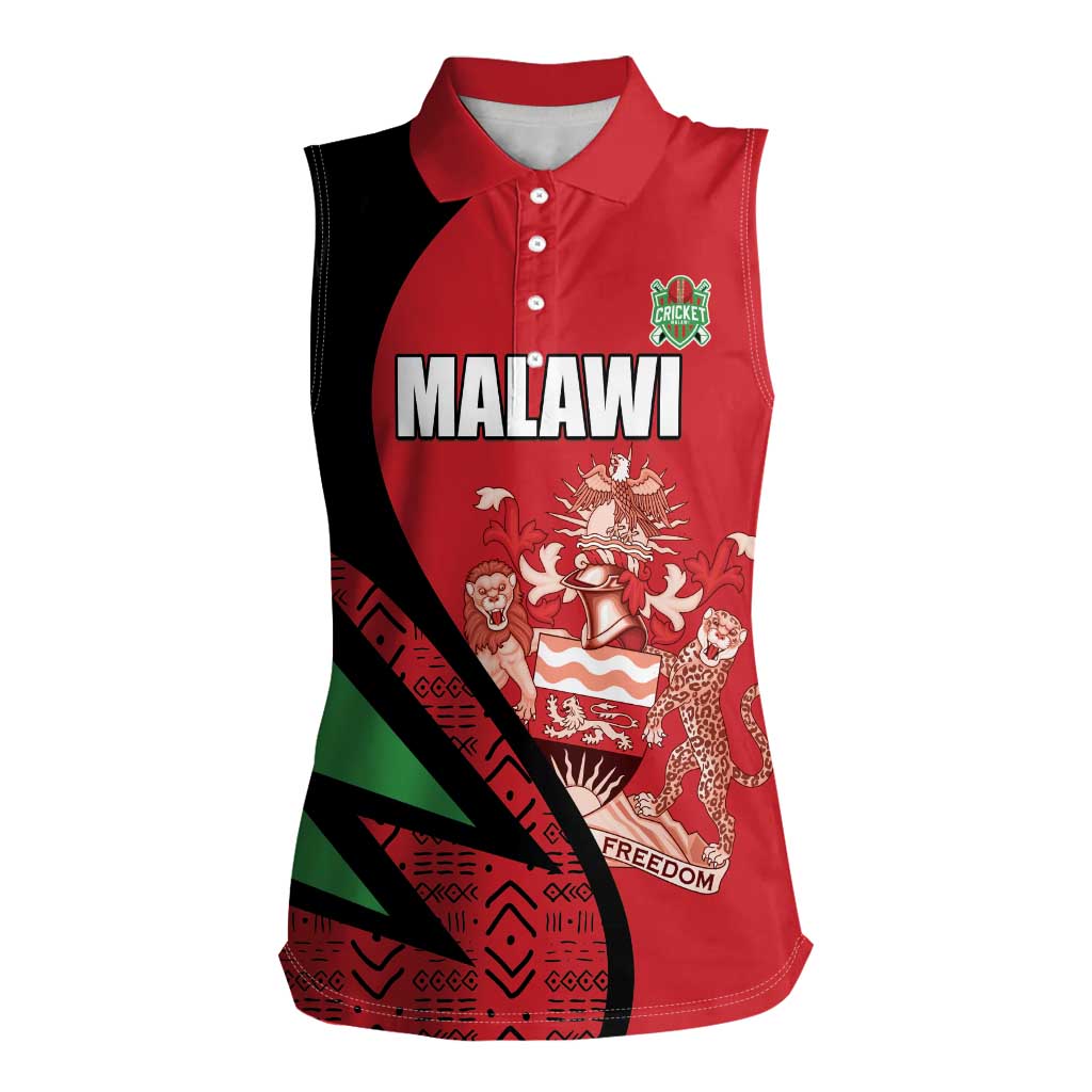 Custom Malawi Cricket Women Sleeveless Polo Shirt Go Champions - Wonder Print Shop