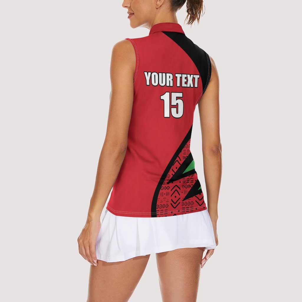 Custom Malawi Cricket Women Sleeveless Polo Shirt Go Champions - Wonder Print Shop