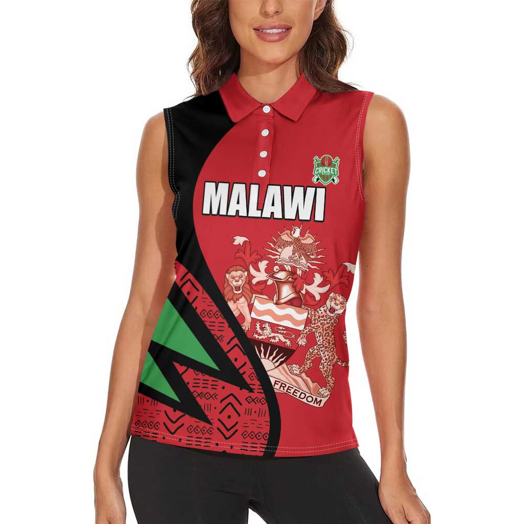Custom Malawi Cricket Women Sleeveless Polo Shirt Go Champions - Wonder Print Shop