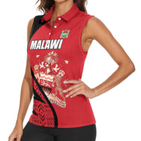 Custom Malawi Cricket Women Sleeveless Polo Shirt Go Champions - Wonder Print Shop