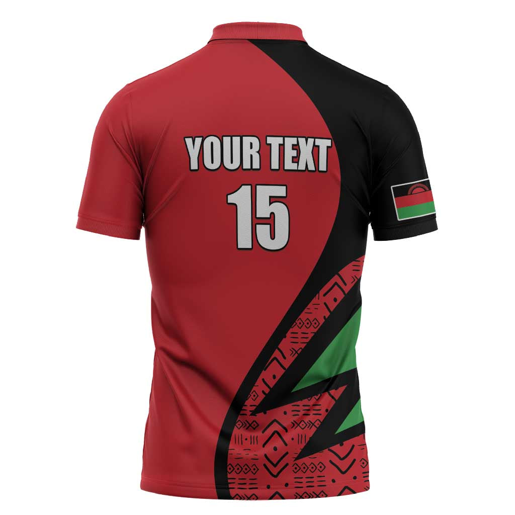 Custom Malawi Cricket Zipper Polo Shirt Go Champions - Wonder Print Shop