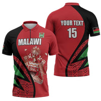 Custom Malawi Cricket Zipper Polo Shirt Go Champions - Wonder Print Shop