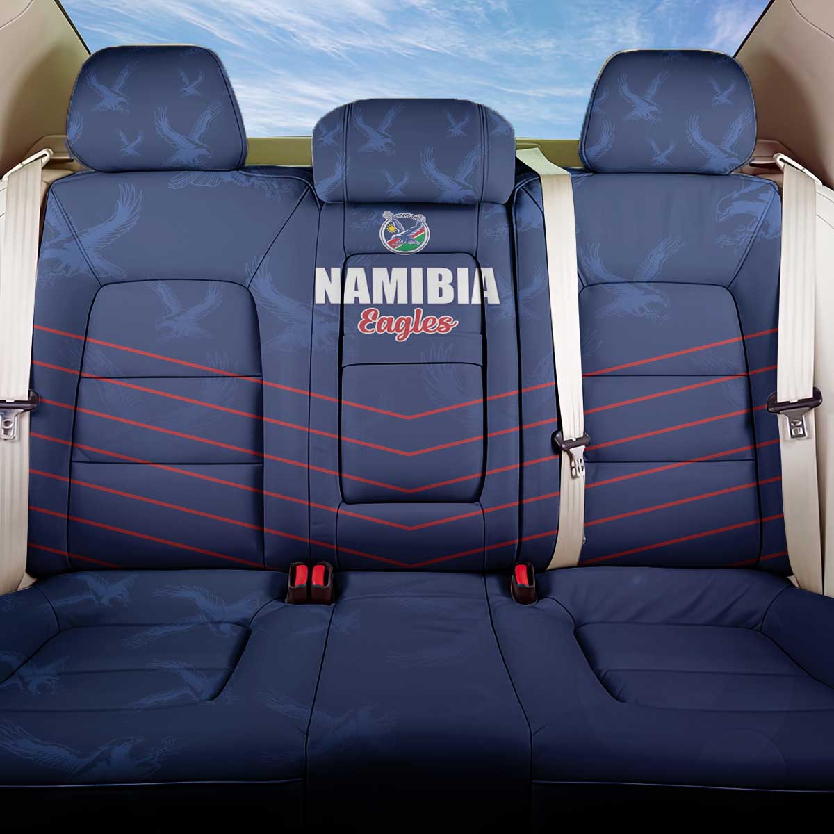 Namibia Cricket Back Car Seat Cover Go Eagles Go - Wonder Print Shop