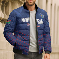 Custom Namibia Cricket Bomber Puffer Jacket Go Eagles Go - Wonder Print Shop