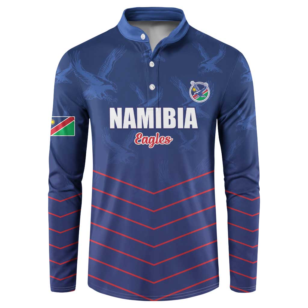 Custom Namibia Cricket Button Sweatshirt Go Eagles Go - Wonder Print Shop