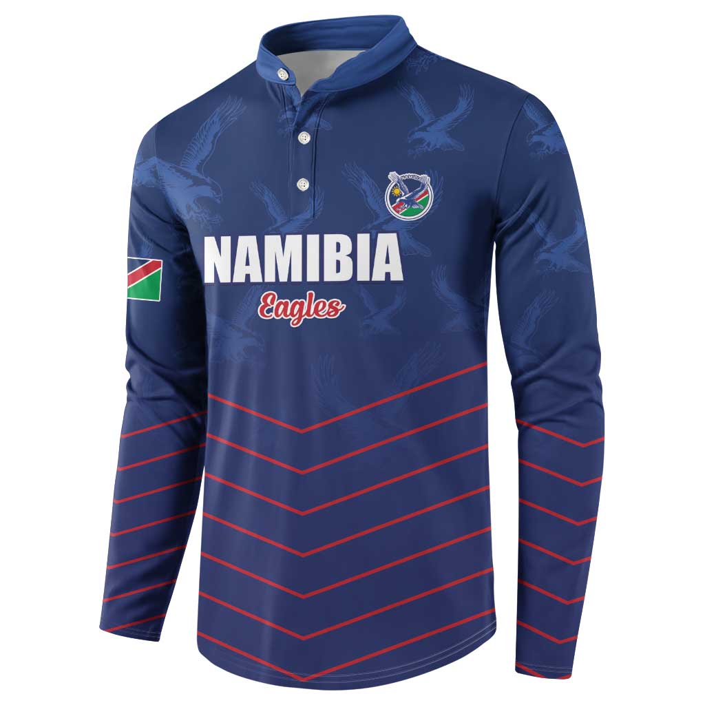 Custom Namibia Cricket Button Sweatshirt Go Eagles Go - Wonder Print Shop