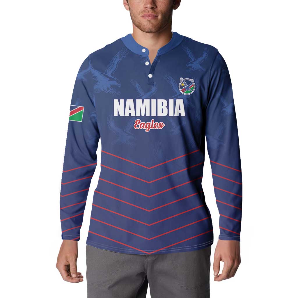 Custom Namibia Cricket Button Sweatshirt Go Eagles Go - Wonder Print Shop