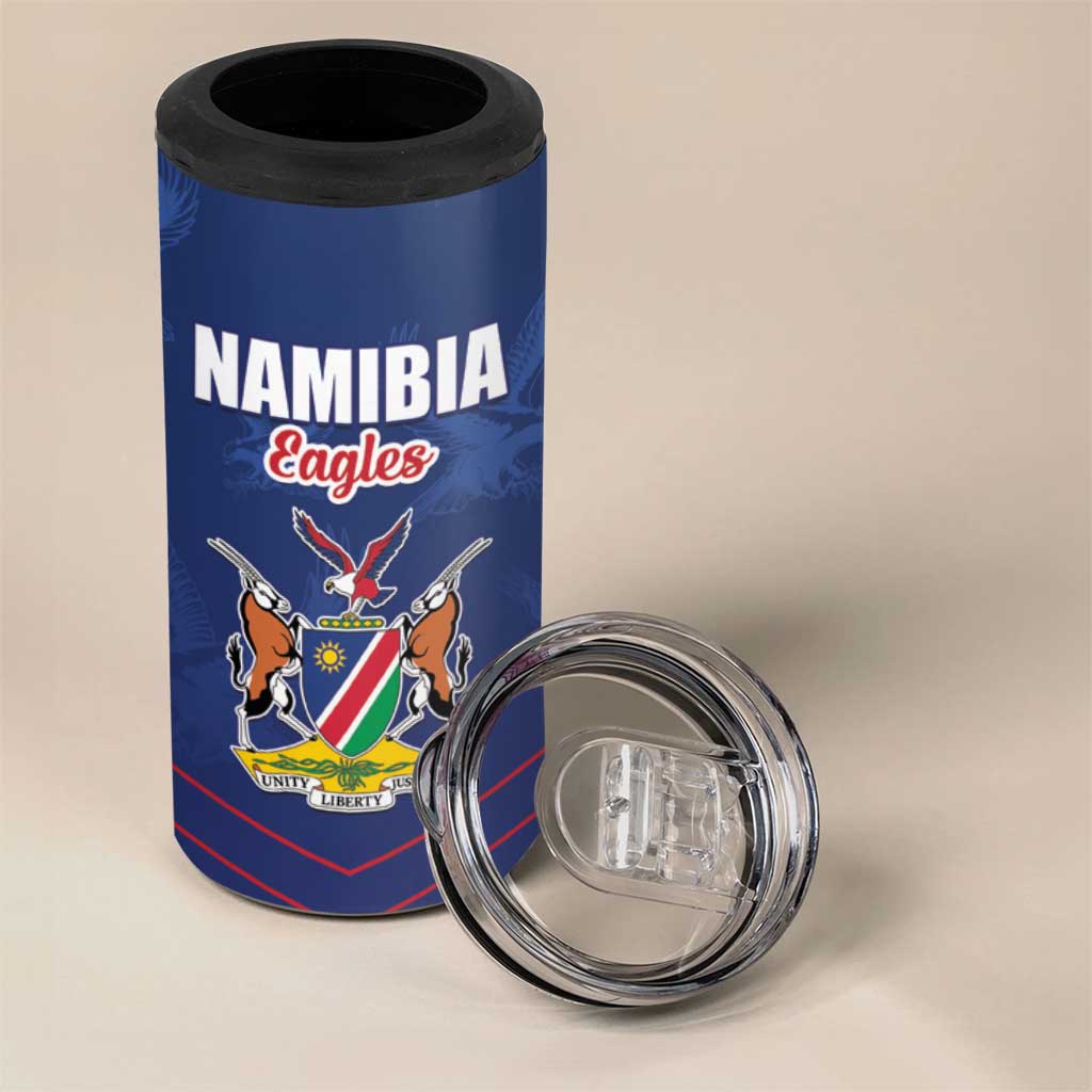 Custom Namibia Cricket 4 in 1 Can Cooler Tumbler Go Eagles Go - Wonder Print Shop