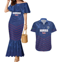 Custom Namibia Cricket Couples Matching Mermaid Dress and Hawaiian Shirt Go Eagles Go - Wonder Print Shop