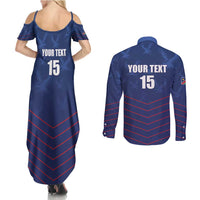 Custom Namibia Cricket Couples Matching Summer Maxi Dress and Long Sleeve Button Shirt Go Eagles Go - Wonder Print Shop
