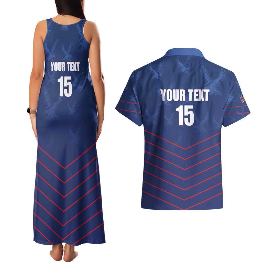 Custom Namibia Cricket Couples Matching Tank Maxi Dress and Hawaiian Shirt Go Eagles Go - Wonder Print Shop