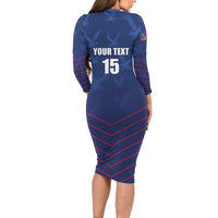 Custom Namibia Cricket Family Matching Long Sleeve Bodycon Dress and Hawaiian Shirt Go Eagles Go - Wonder Print Shop