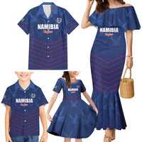 Custom Namibia Cricket Family Matching Mermaid Dress and Hawaiian Shirt Go Eagles Go - Wonder Print Shop