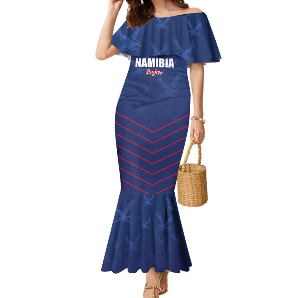 Custom Namibia Cricket Family Matching Mermaid Dress and Hawaiian Shirt Go Eagles Go - Wonder Print Shop