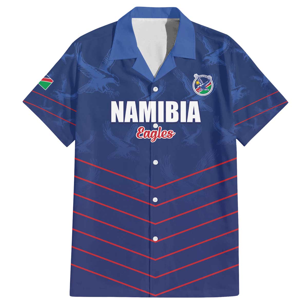 Custom Namibia Cricket Family Matching Off The Shoulder Long Sleeve Dress and Hawaiian Shirt Go Eagles Go - Wonder Print Shop