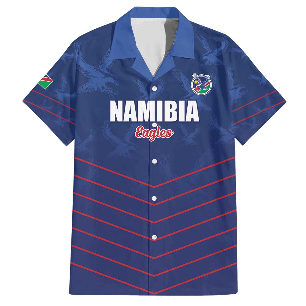 Custom Namibia Cricket Family Matching Off Shoulder Maxi Dress and Hawaiian Shirt Go Eagles Go - Wonder Print Shop