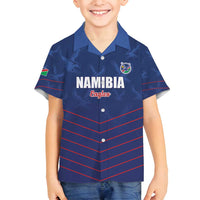 Custom Namibia Cricket Family Matching Off Shoulder Short Dress and Hawaiian Shirt Go Eagles Go - Wonder Print Shop