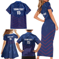 Custom Namibia Cricket Family Matching Short Sleeve Bodycon Dress and Hawaiian Shirt Go Eagles Go - Wonder Print Shop