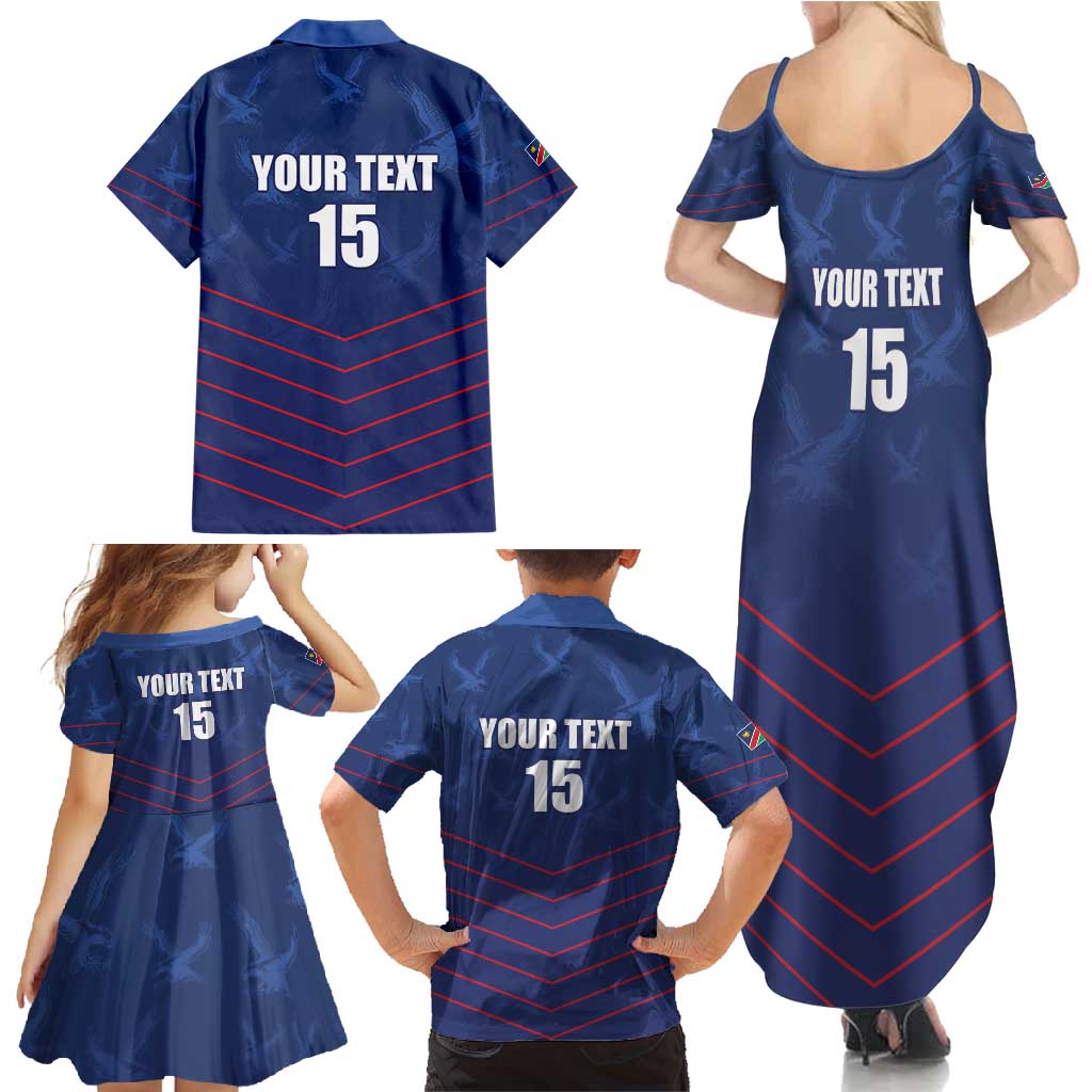 Custom Namibia Cricket Family Matching Summer Maxi Dress and Hawaiian Shirt Go Eagles Go - Wonder Print Shop