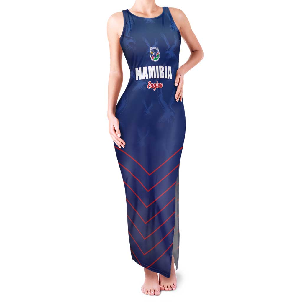 Custom Namibia Cricket Family Matching Tank Maxi Dress and Hawaiian Shirt Go Eagles Go - Wonder Print Shop