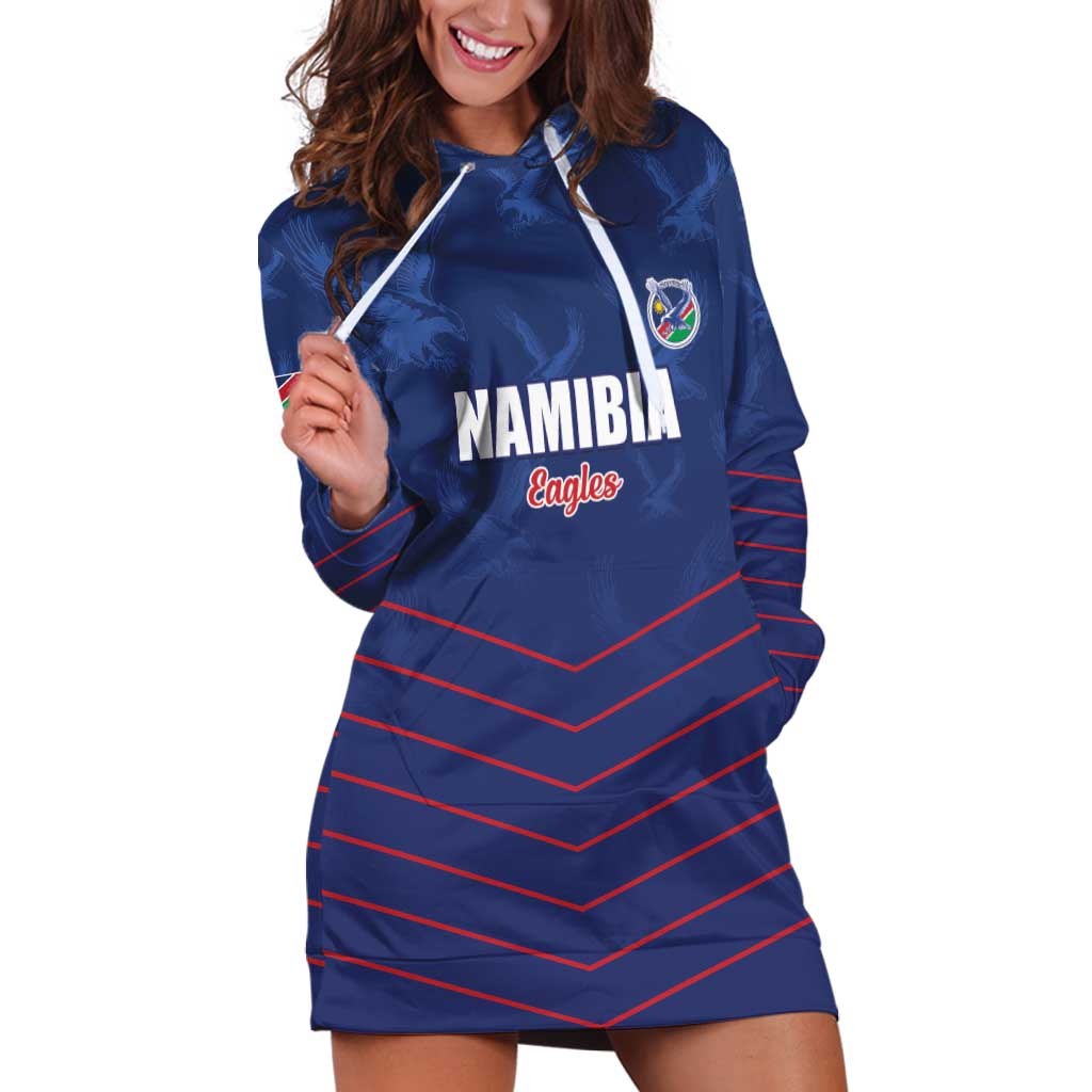 Custom Namibia Cricket Hoodie Dress Go Eagles Go - Wonder Print Shop
