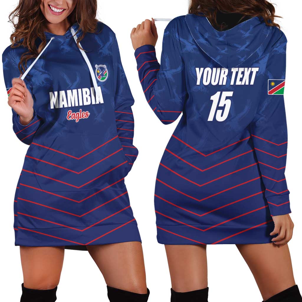 Custom Namibia Cricket Hoodie Dress Go Eagles Go - Wonder Print Shop