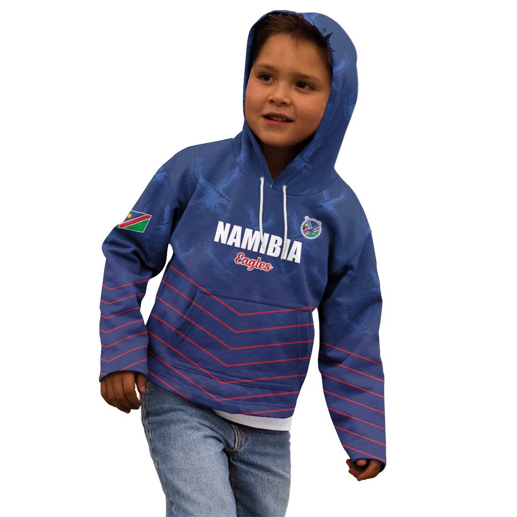 Custom Namibia Cricket Kid Hoodie Go Eagles Go - Wonder Print Shop