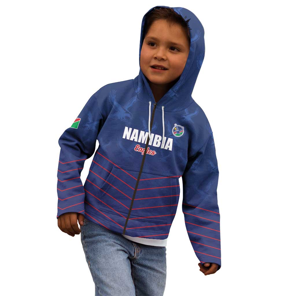 Custom Namibia Cricket Kid Hoodie Go Eagles Go - Wonder Print Shop
