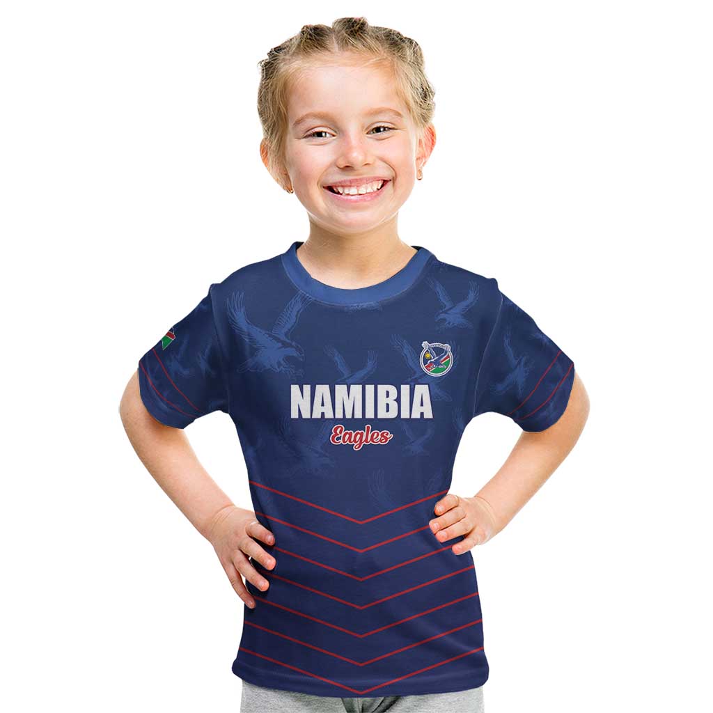Custom Namibia Cricket Kid T Shirt Go Eagles Go - Wonder Print Shop