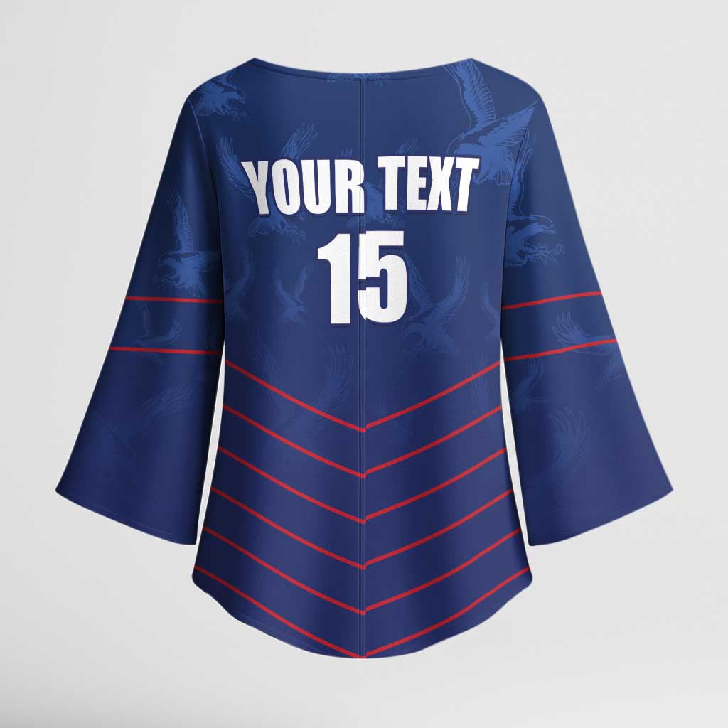 Custom Namibia Cricket Kimono Sleeve Blouse Go Eagles Go - Wonder Print Shop