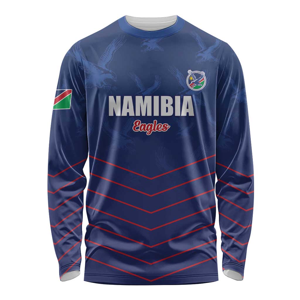 Custom Namibia Cricket Long Sleeve Shirt Go Eagles Go - Wonder Print Shop