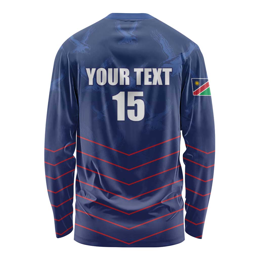 Custom Namibia Cricket Long Sleeve Shirt Go Eagles Go - Wonder Print Shop