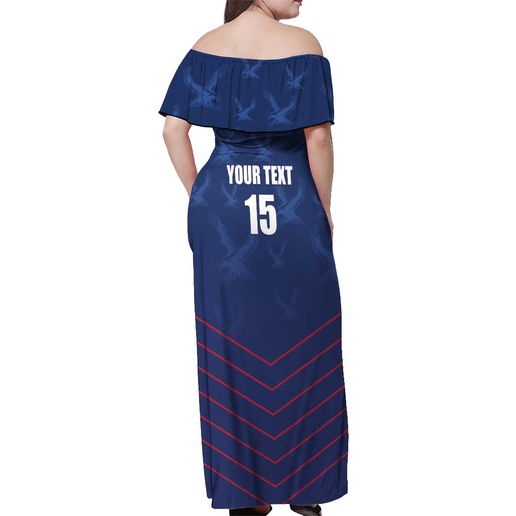 Custom Namibia Cricket Off Shoulder Maxi Dress Go Eagles Go - Wonder Print Shop