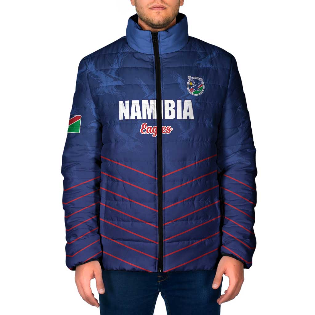 Custom Namibia Cricket Padded Jacket Go Eagles Go - Wonder Print Shop