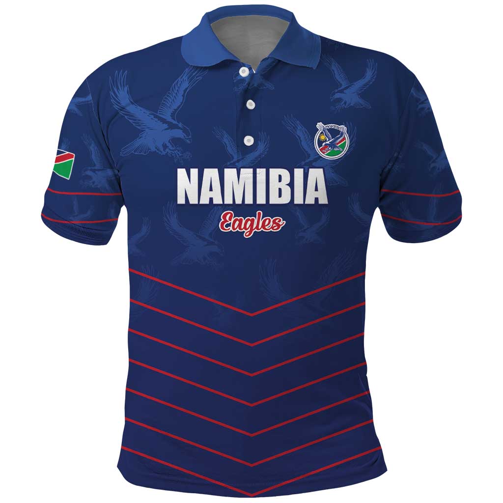 Custom Namibia Cricket Polo Shirt Go Eagles Go - Wonder Print Shop