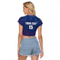 Custom Namibia Cricket Raglan Cropped T Shirt Go Eagles Go - Wonder Print Shop