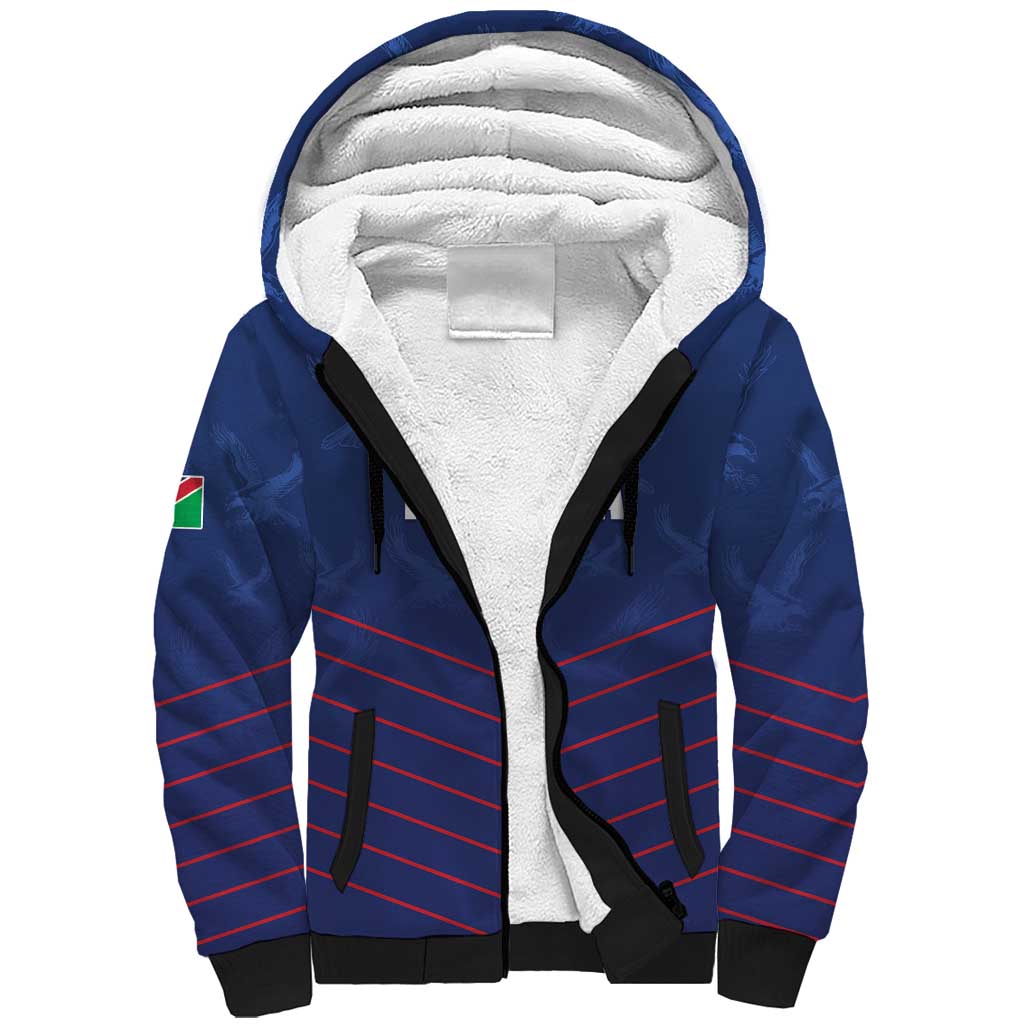 Custom Namibia Cricket Sherpa Hoodie Go Eagles Go - Wonder Print Shop