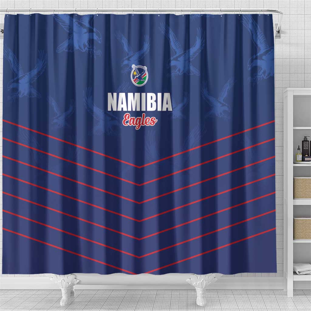 Namibia Cricket Shower Curtain Go Eagles Go - Wonder Print Shop