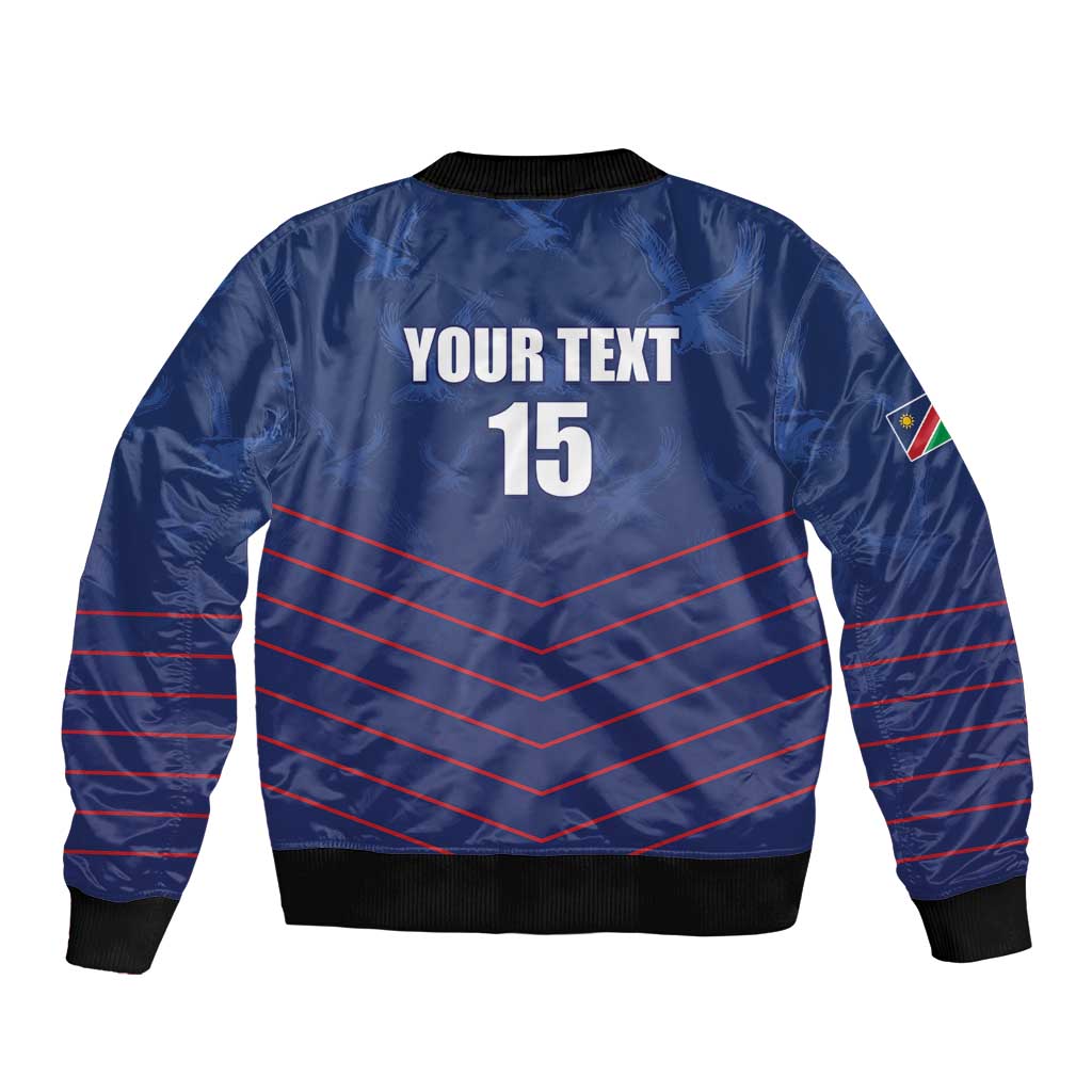 Custom Namibia Cricket Sleeve Zip Bomber Jacket Go Eagles Go - Wonder Print Shop