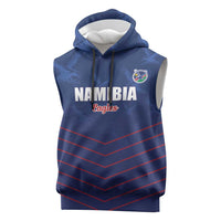 Custom Namibia Cricket Sleeveless Hoodie Go Eagles Go - Wonder Print Shop