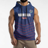 Custom Namibia Cricket Sleeveless Hoodie Go Eagles Go - Wonder Print Shop