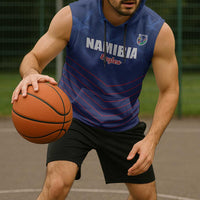 Custom Namibia Cricket Sleeveless Hoodie Go Eagles Go - Wonder Print Shop