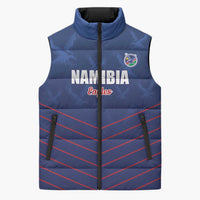 Custom Namibia Cricket Sleeveless Puffer Jacket Go Eagles Go - Wonder Print Shop