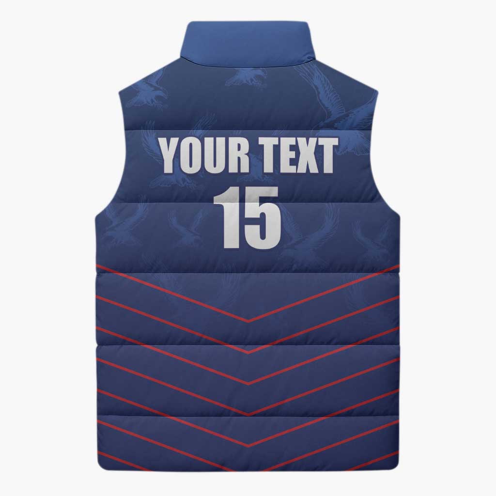 Custom Namibia Cricket Sleeveless Puffer Jacket Go Eagles Go - Wonder Print Shop