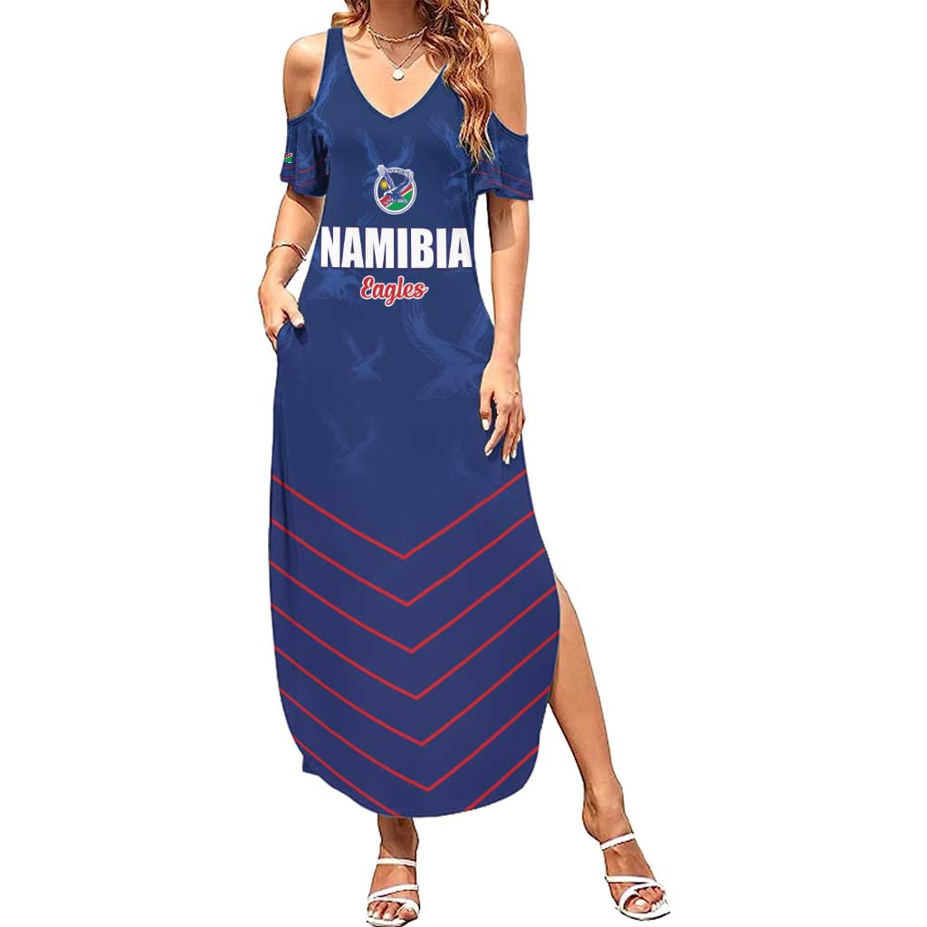 Custom Namibia Cricket Summer Maxi Dress Go Eagles Go - Wonder Print Shop