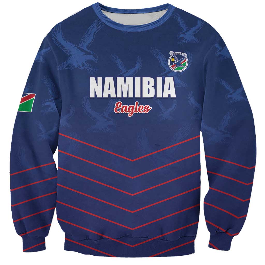 Custom Namibia Cricket Sweatshirt Go Eagles Go - Wonder Print Shop