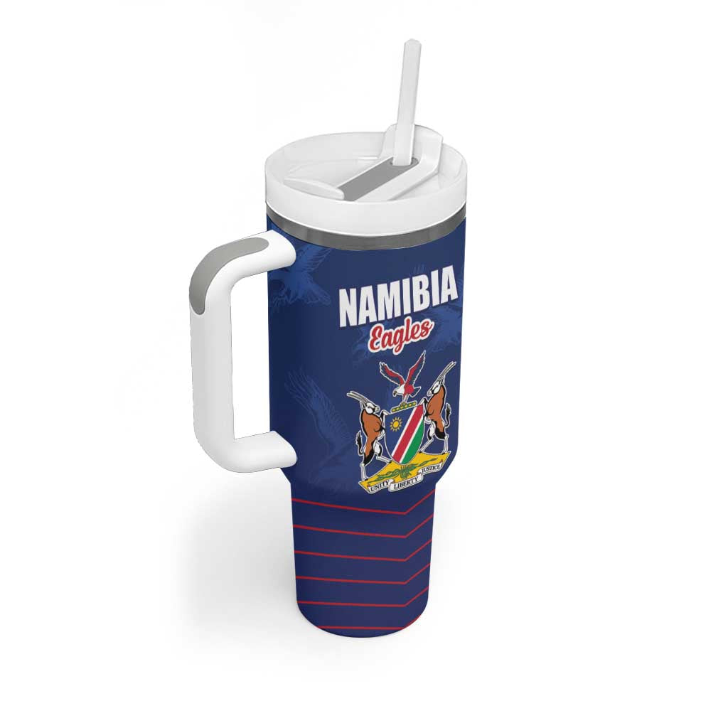 Custom Namibia Cricket Tumbler With Handle Go Eagles Go - Wonder Print Shop